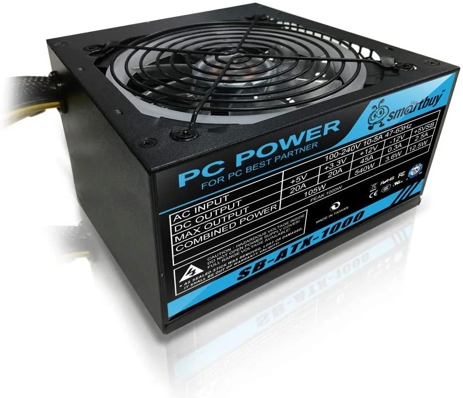 SMARTBUY SMARTBUY 1000W ATX Power Supply Black LED Fan — fotografie produktu