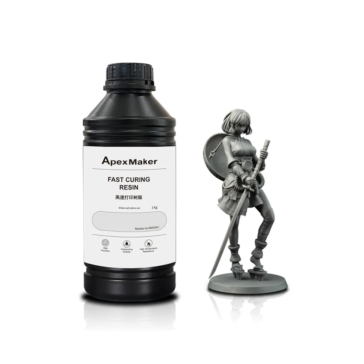 ApexMaker ApexMaker High Speed 3D Printer Resin 405nm Grey 1KG — 제품 사진
