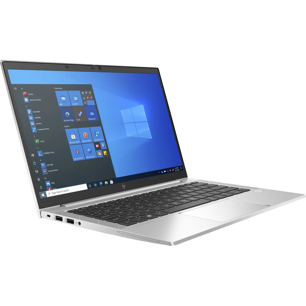 Silver HP EliteBook 830 G8 laptop, thin 13.3 inch anti-glare screen, closed lid