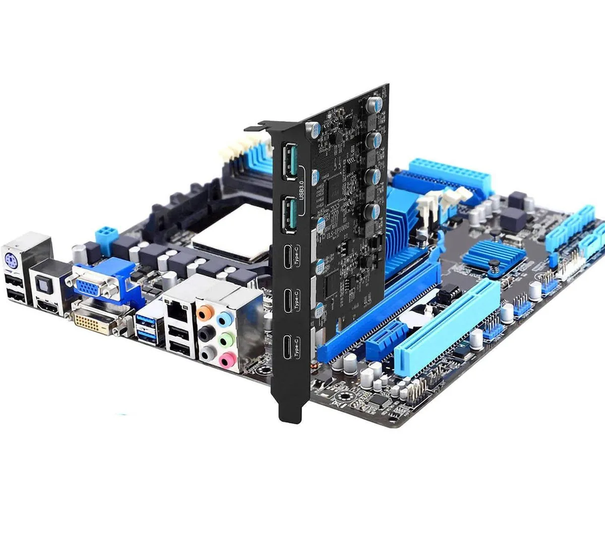 ESTONE ESTONE PCIE22A3C USB 3.0 Expansion Card 5 Ports (3× USB-C, 2× USB-A) 5.0 Gbps — product photo