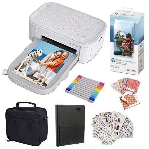 HP HP Sprocket Studio Plus 4x6 Photo Printer Bundle, White — صورة المنتج