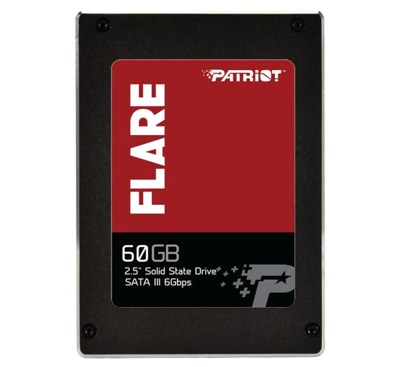 Patriot Flare 60 GB 2.5 inch SATA SSD in black metal casing