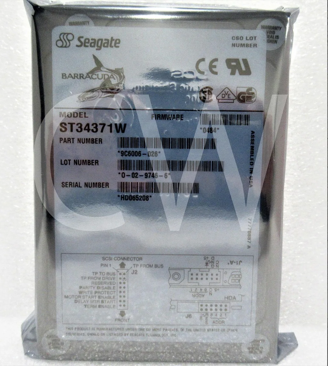Seagate Seagate ST34371W 4.3GB 7200RPM Ultra Wide SCSI 68-Pin 512KB 3.5" internal hard drive — fotografija proizvoda