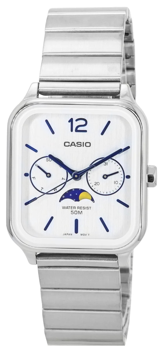 CASIO CASIO MTP-M305D-7A Moon Phase Silver Dial Watch — product photo