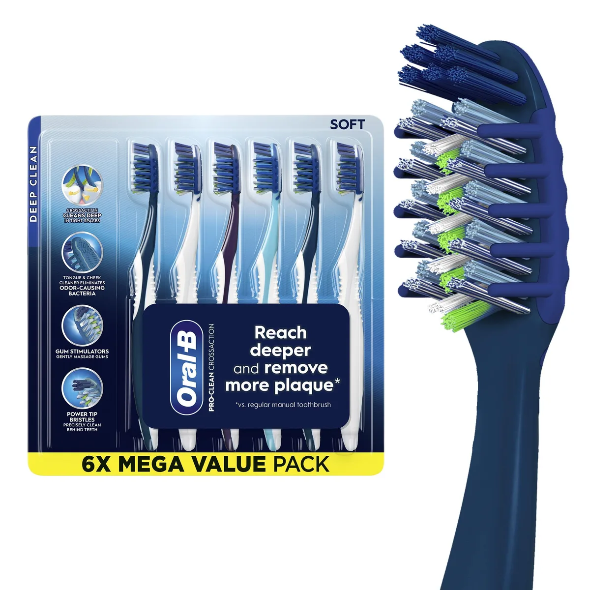  Oral-B CrossAction All In One Soft Toothbrush 6 Pack — product photo