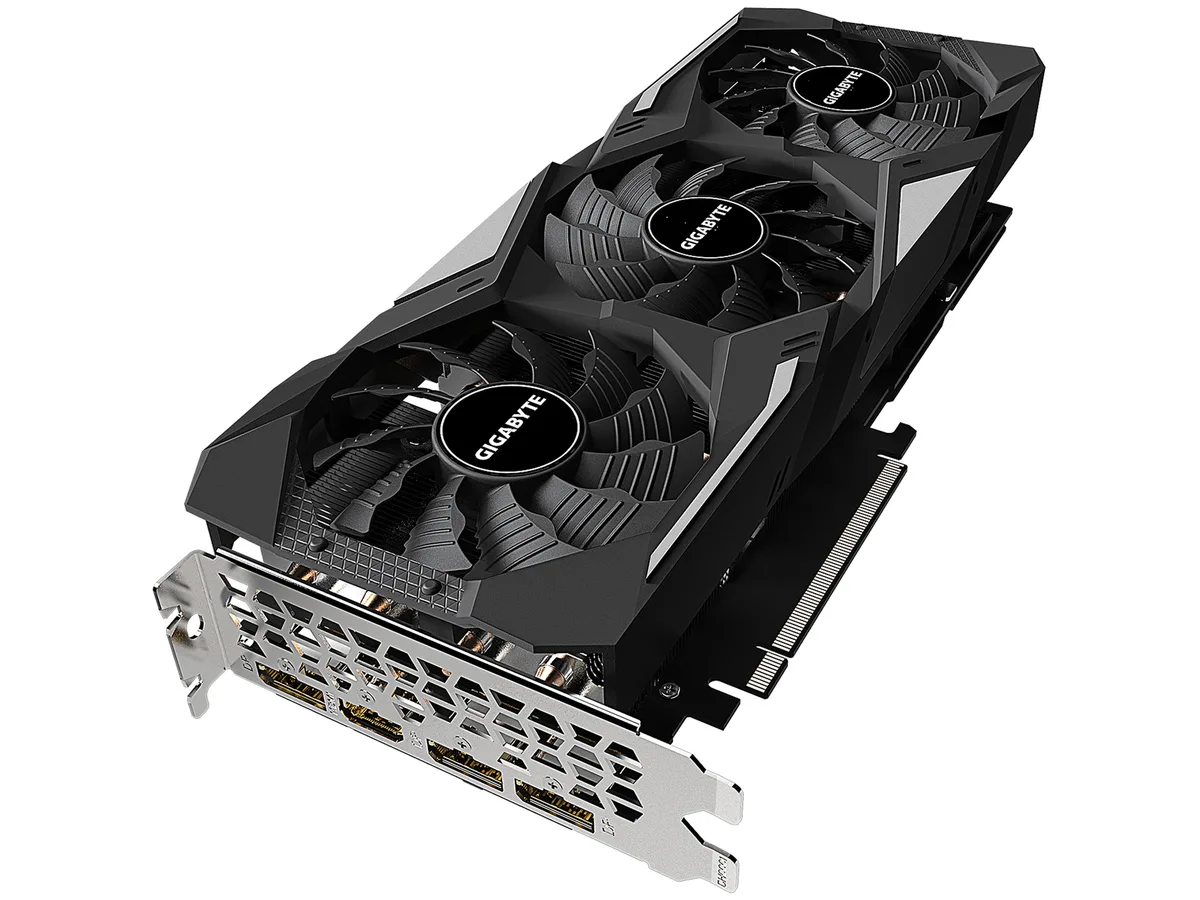 GIGABYTE GeForce RTX 2070 Super graphics card with three fans and metal backplate