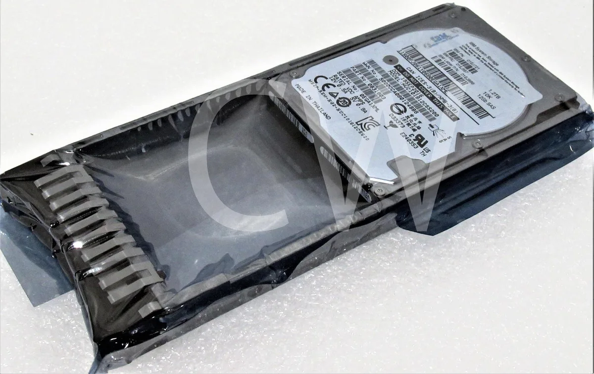 Silver 2.5 inch SAS hard drive in black IBM system caddy tray