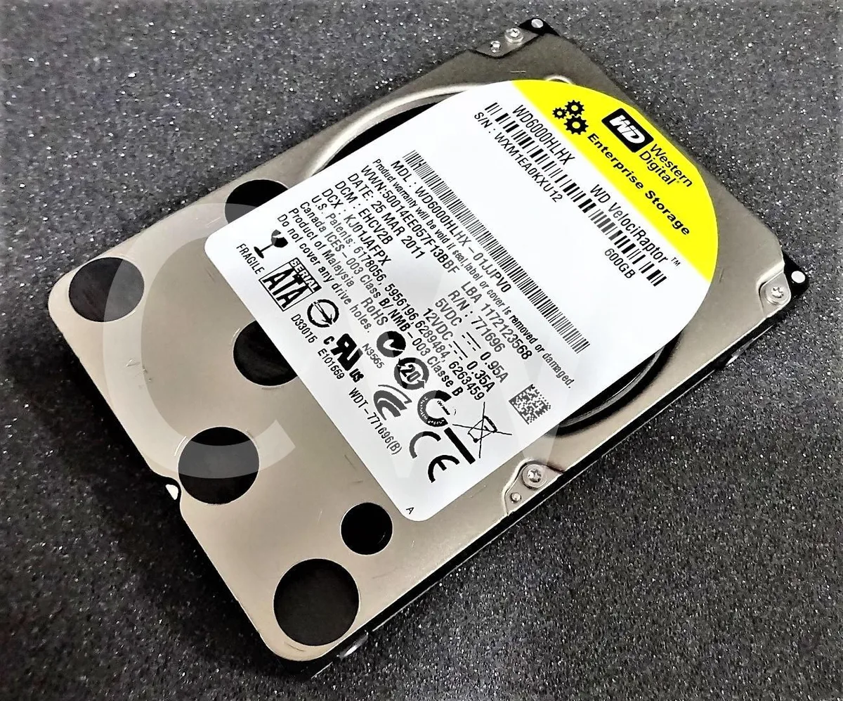 Silver 2.5 inch SATA hard drive with black label