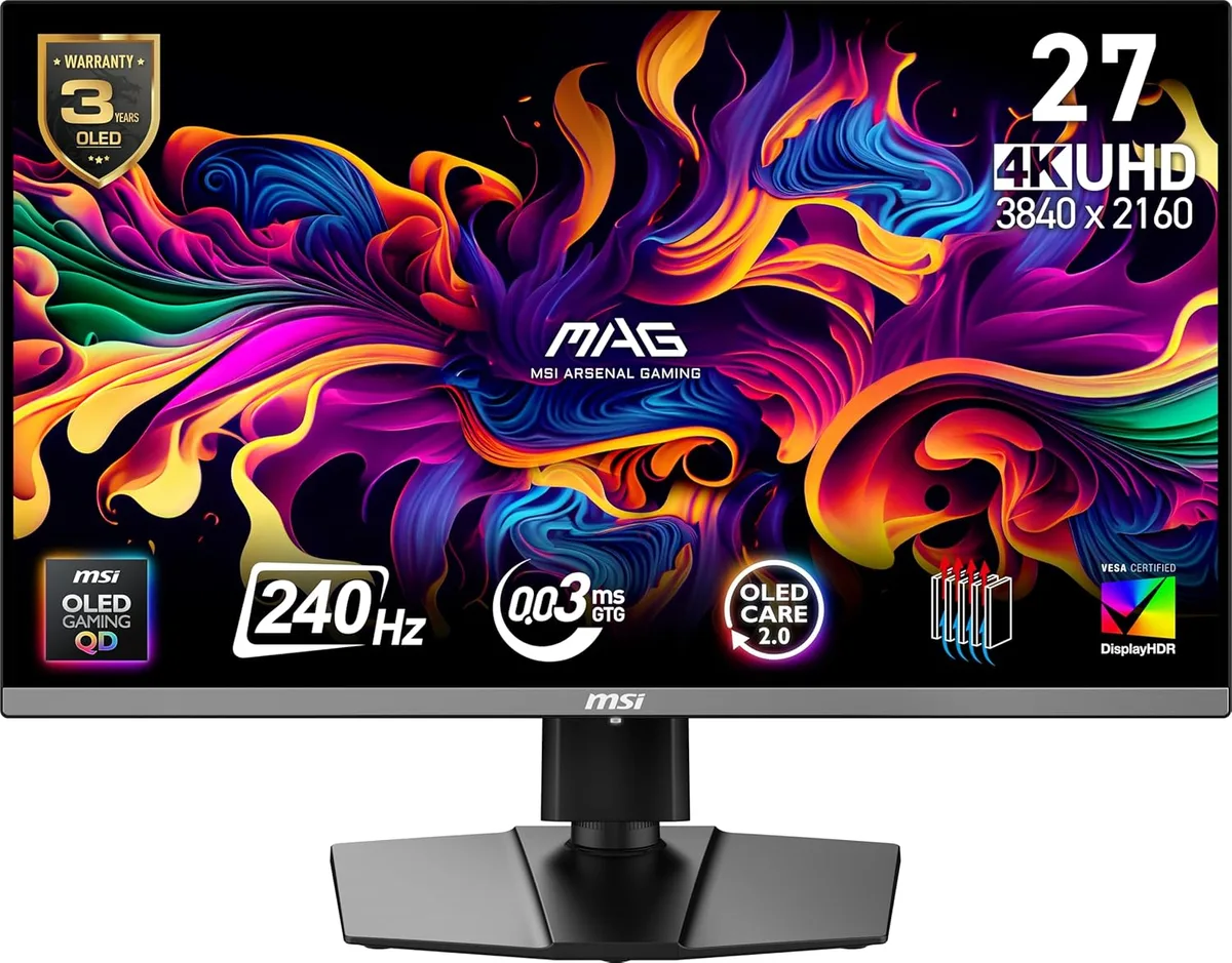 MSI MSI MAG 272UP QD-OLED X24 27" 4K 240Hz gaming monitor — product photo