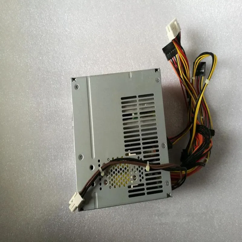 Rectangular ATX power supply unit with matte black finish and cooling fan grille