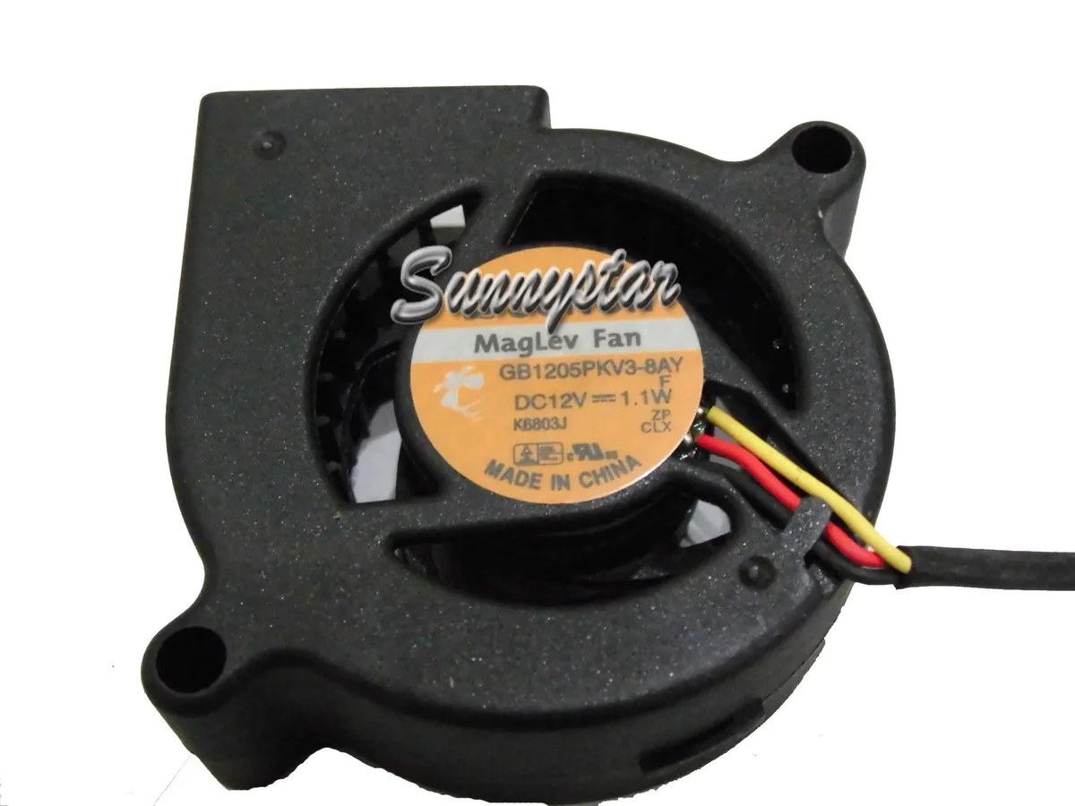 Black 50mm maglev blower fan, 12V 1.1W, 3-pin connector