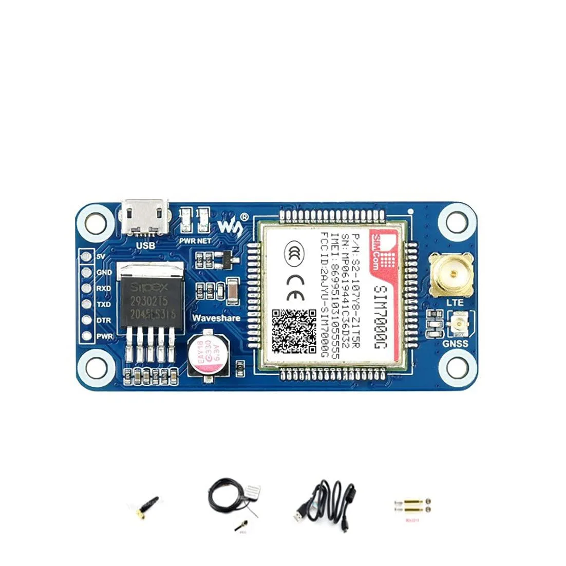 LORDWORLD LORDWORLD SIM7000G NB-IoT/Cat-M/Edge/GPRS HAT development board — produktfoto