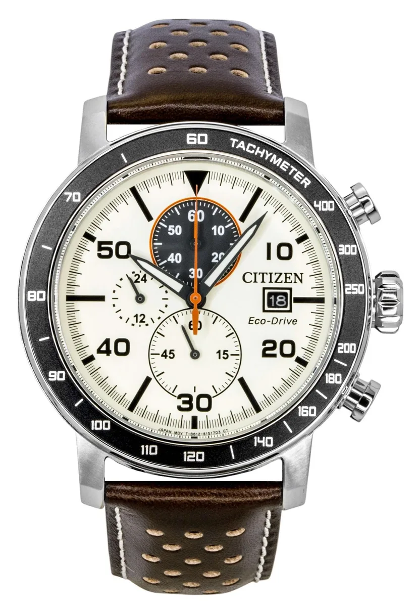 Citizen Citizen Brycen CA0649-06X Chronograph Ivory Dial Brown Leather Watch — fotografia produsului