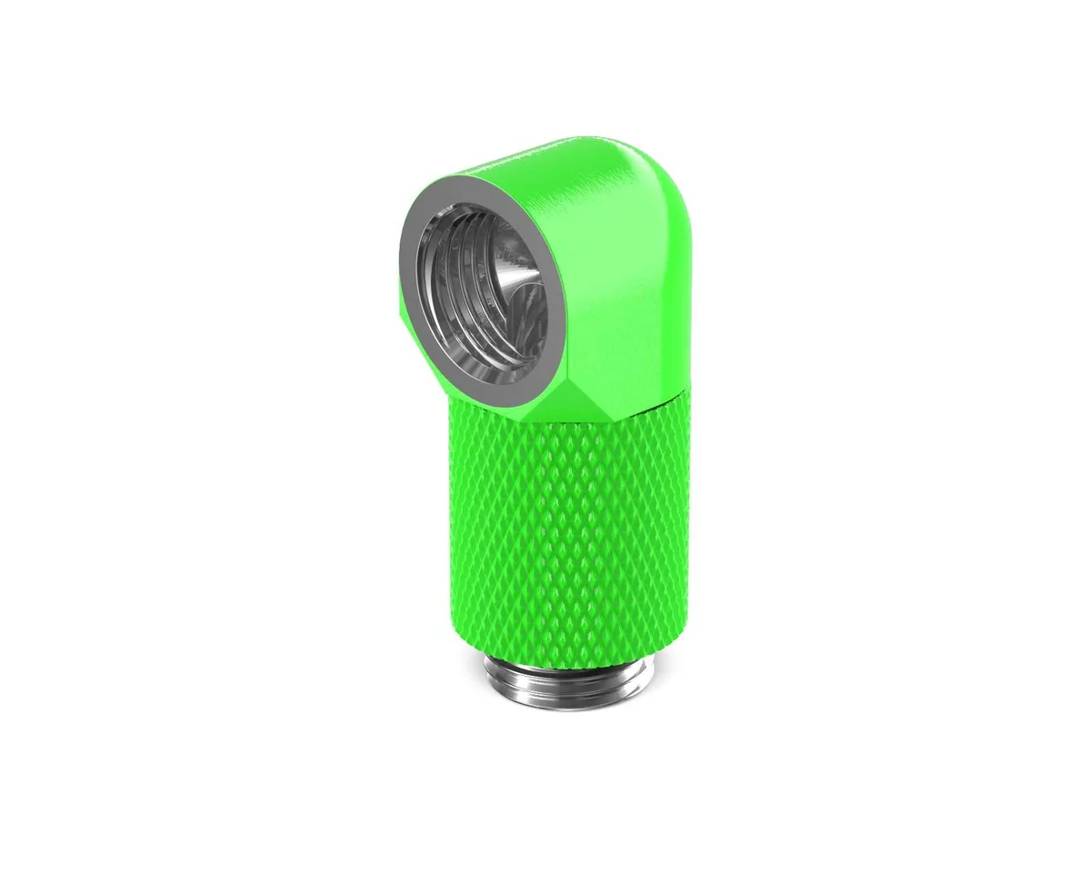 PrimoChill PrimoChill G1/4 90° Rotary 20mm Extension Elbow Fitting UV Green — 商品照片