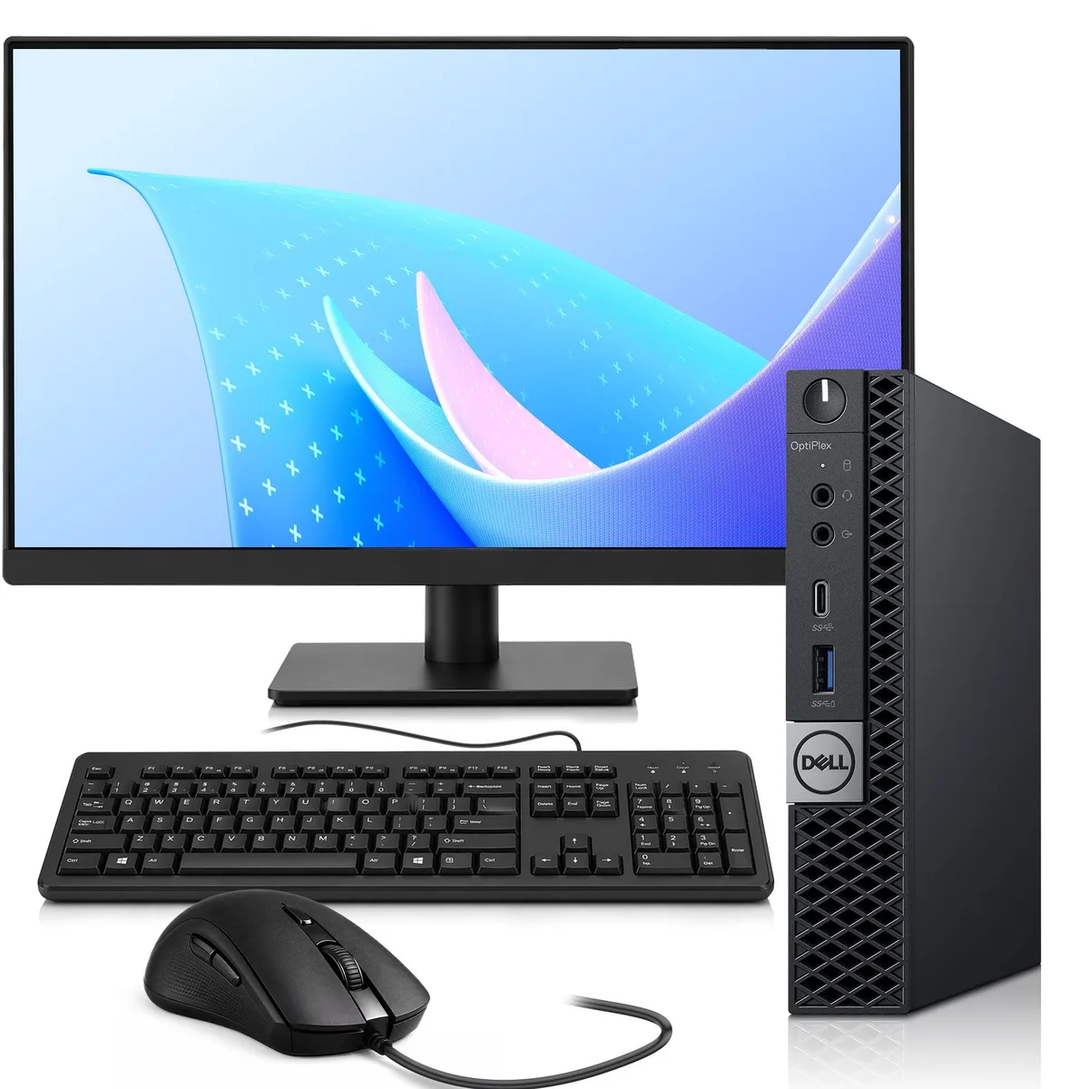 DELL DELL OptiPlex 7060 Micro PC i5-8500T 16GB 128GB 24" Monitor — product photo