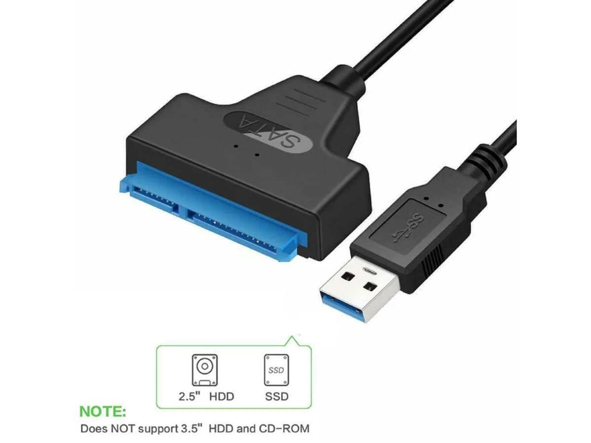 ATE ATE USB 3.0 SATA III Hard Drive Adapter Cable 2.5 inch Black — product photo