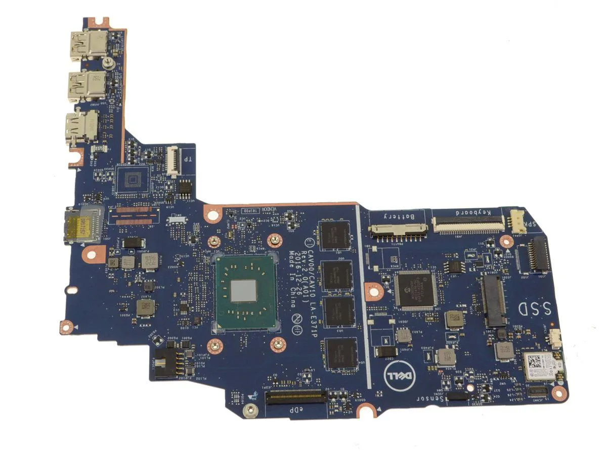 Green Dell Latitude 3189 motherboard with soldered Celeron N3350 1.10GHz CPU and 4GB RAM