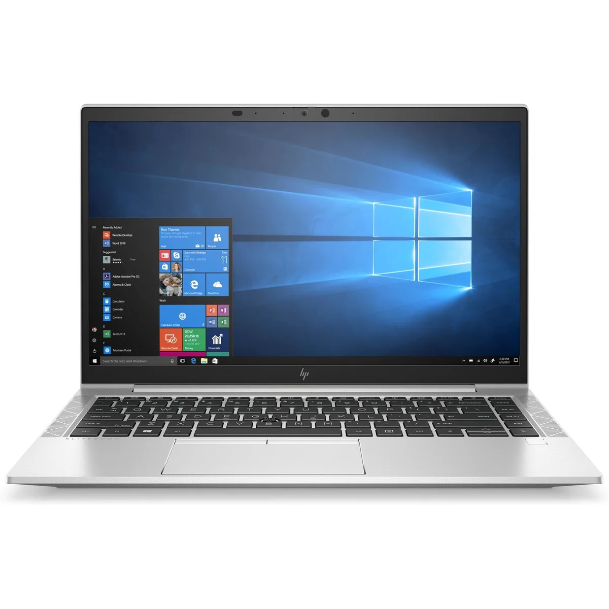 Silver 14-inch HP EliteBook 840 G8 laptop closed, matte finish, thin profile