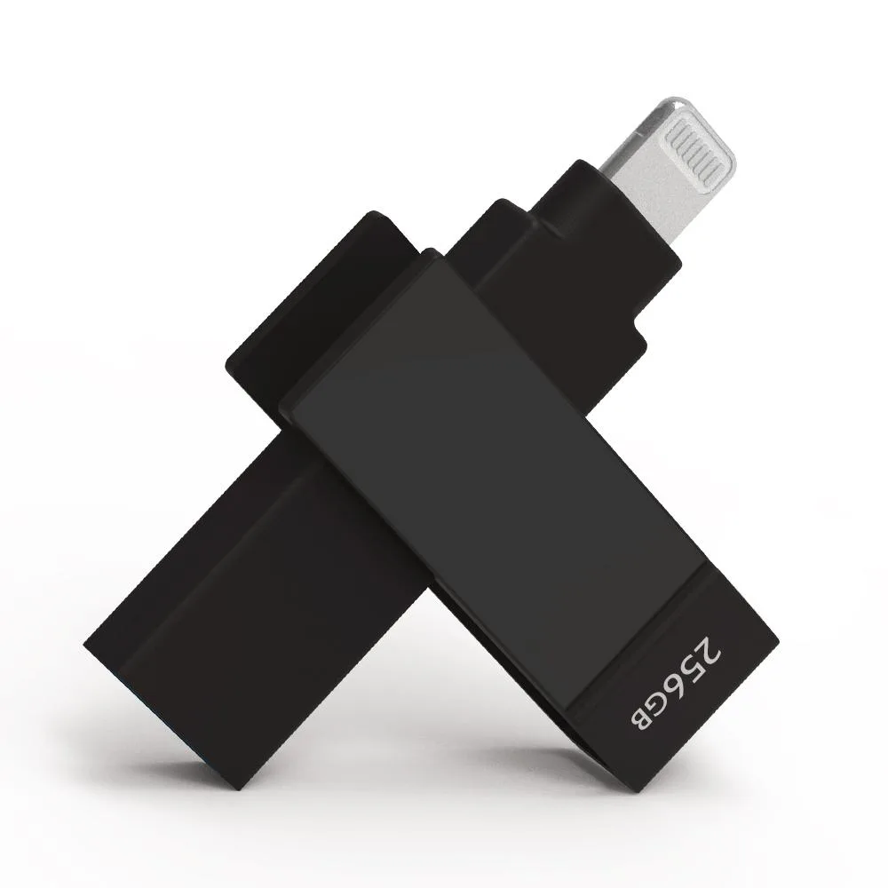 PIODATA PIODATA iXflash 256 GB USB 3.2 Gen 1 Type A & Lightning Black — صورة المنتج