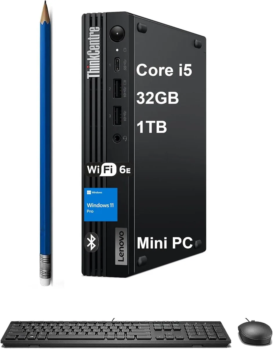 Lenovo Lenovo ThinkCentre M70q Gen 5 Tiny desktop PC i5-14400T 32GB 1TB — photo du produit