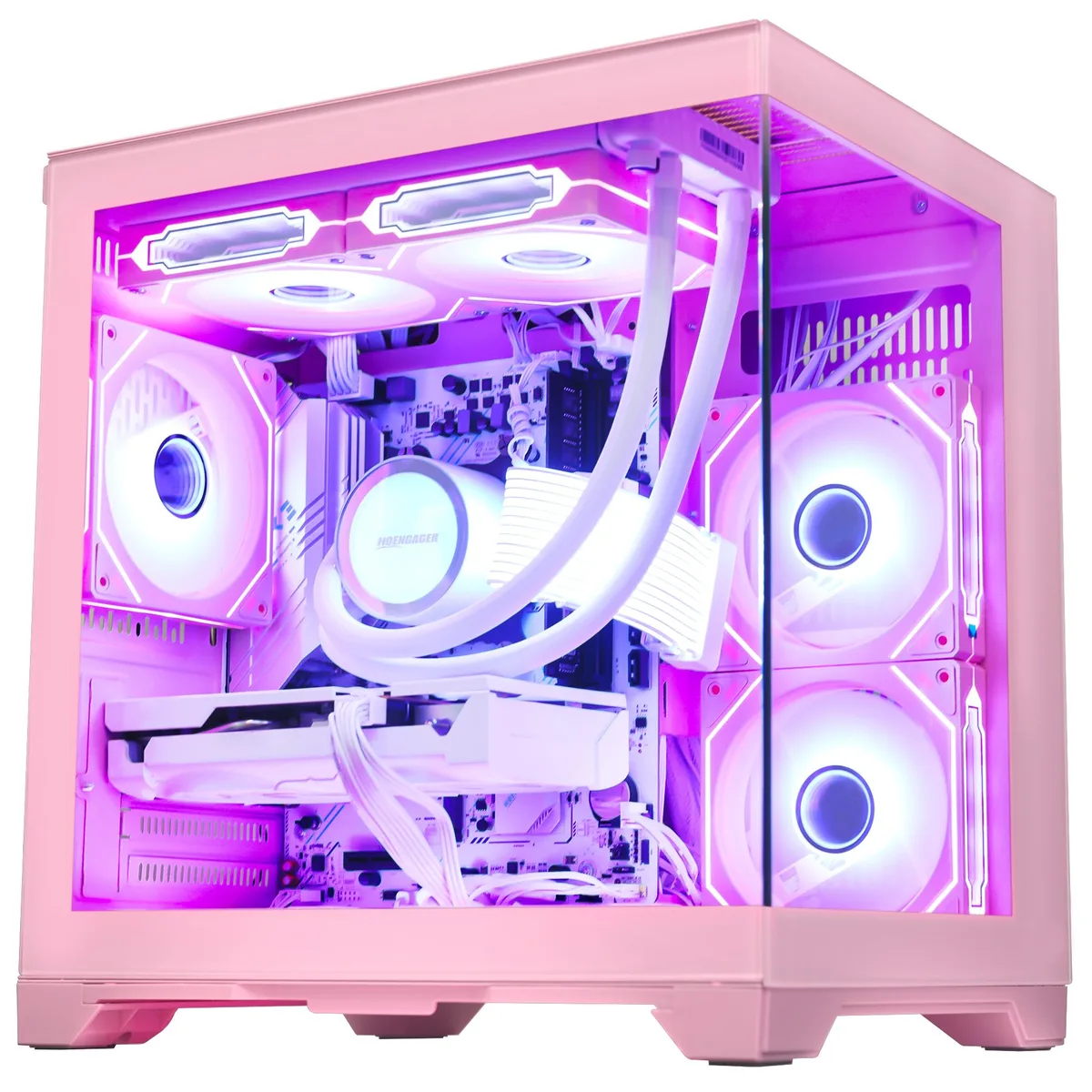 Hoengager Hoengager Gaming PC Ryzen 7 5700X RTX 5060 32GB DDR4 3TB SSD Pink — product photo