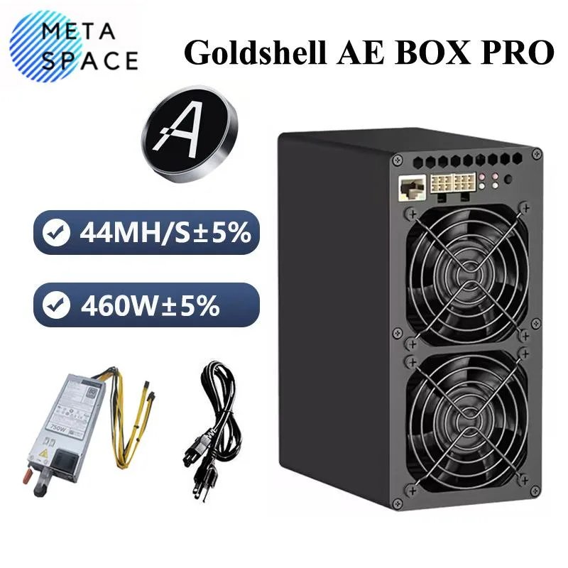 Compact gold-coloured ASIC miner with Ethernet and Wi-Fi ports