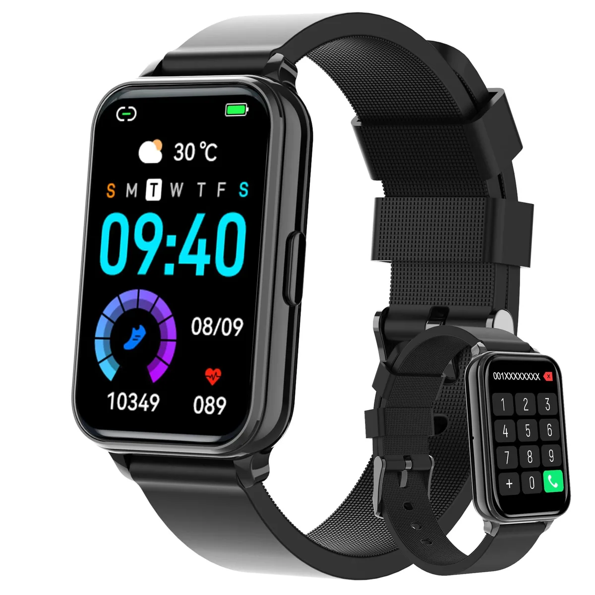 Bctemno P67 Smart Watch 1.57" AMOLED Black — ürün fotoğrafı