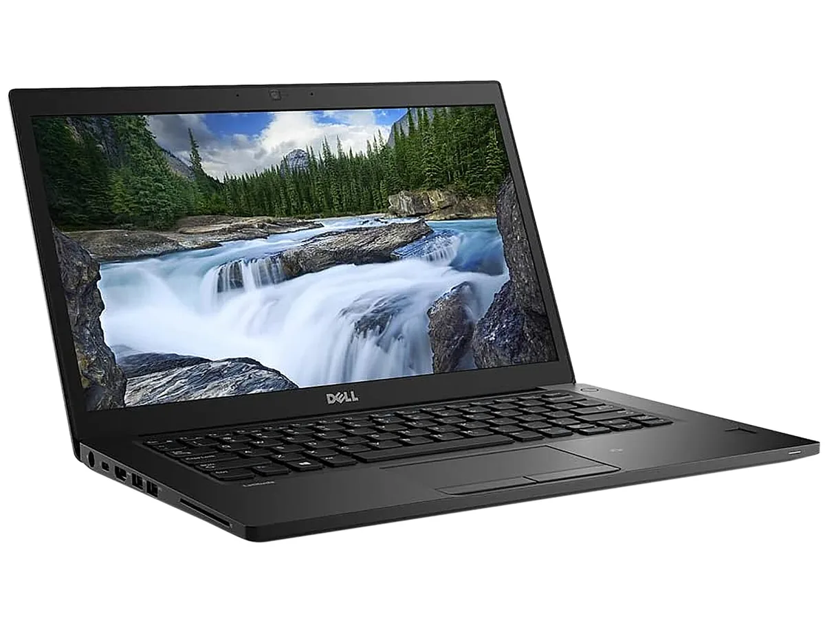 Silver 13.3 inch Dell Latitude 7390 convertible laptop with touchscreen display