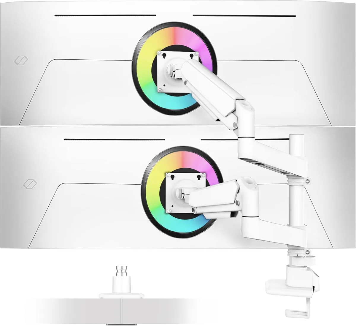 BFKK BFKK Dual Monitor Arm 13-49" 44lbs Vertical Stacked White — φωτογραφία προϊόντος
