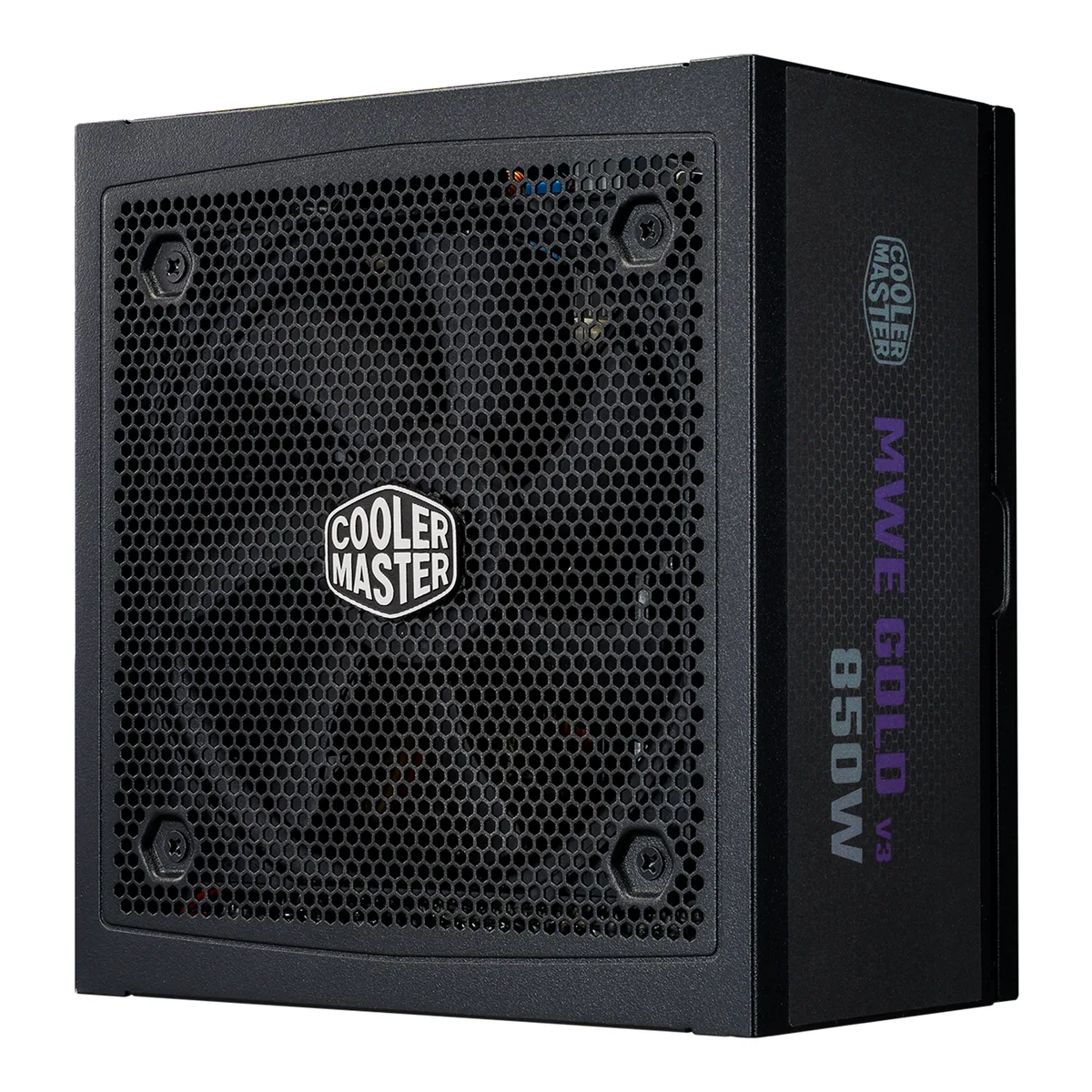 Black fully modular ATX power supply with 120 mm fan and 90-degree 12V-2x6 connector