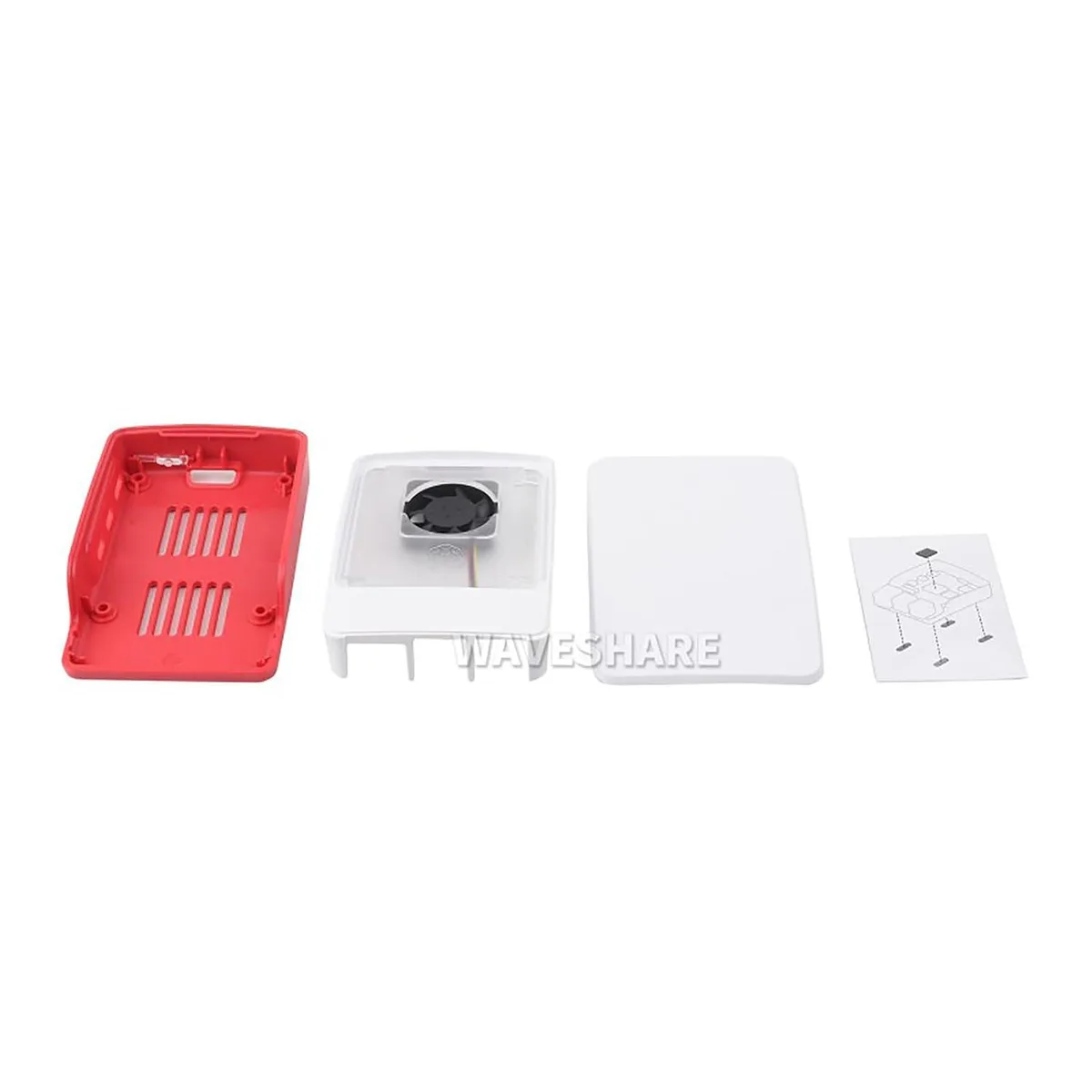 LORDWORLD LORDWORLD Raspberry Pi 5 Case Red White Built-in Fan — 商品照片