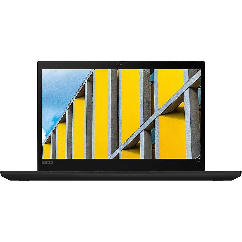 Black 14 inch laptop closed matte finish ThinkPad logo