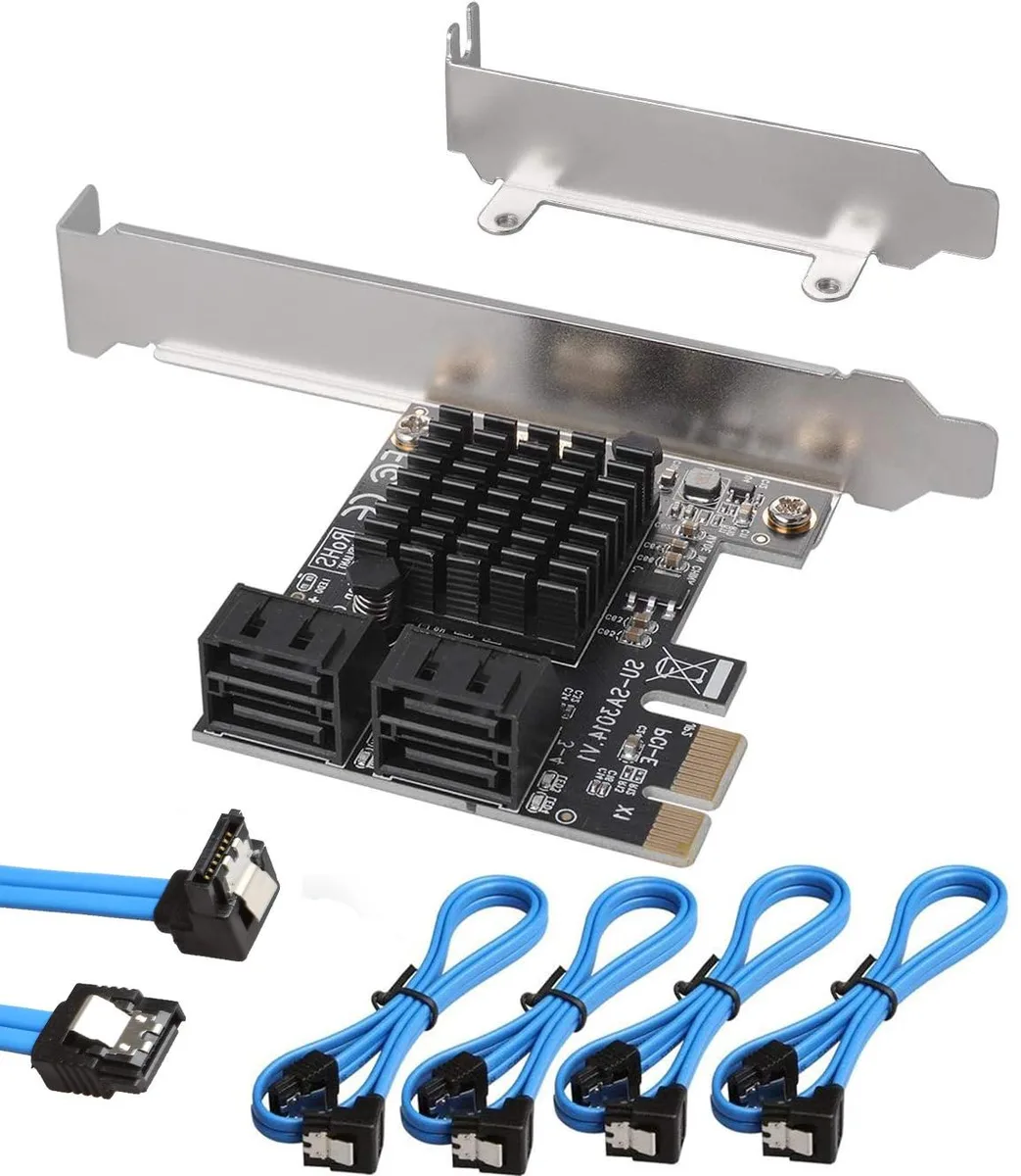 ESTONE ESTONE PCIE24SATA 4-port SATA expansion card with low-profile bracket — foto del prodotto
