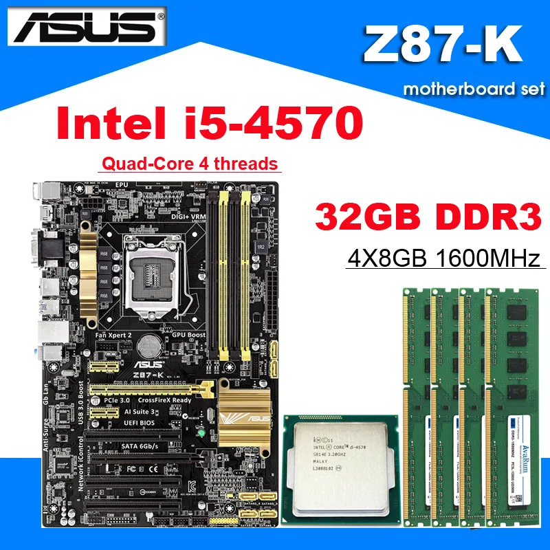 Avarum Avarum ASUS Z87-K Combo i5-4570 32GB DDR3L 1600MHz — 商品写真
