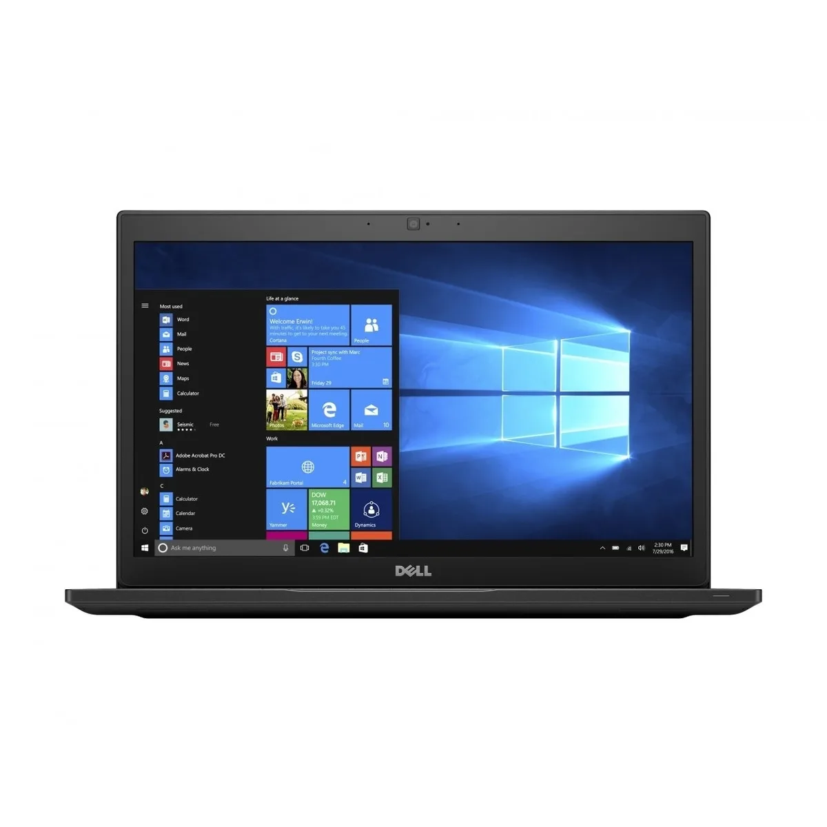 Black Dell Latitude 7490 laptop closed view