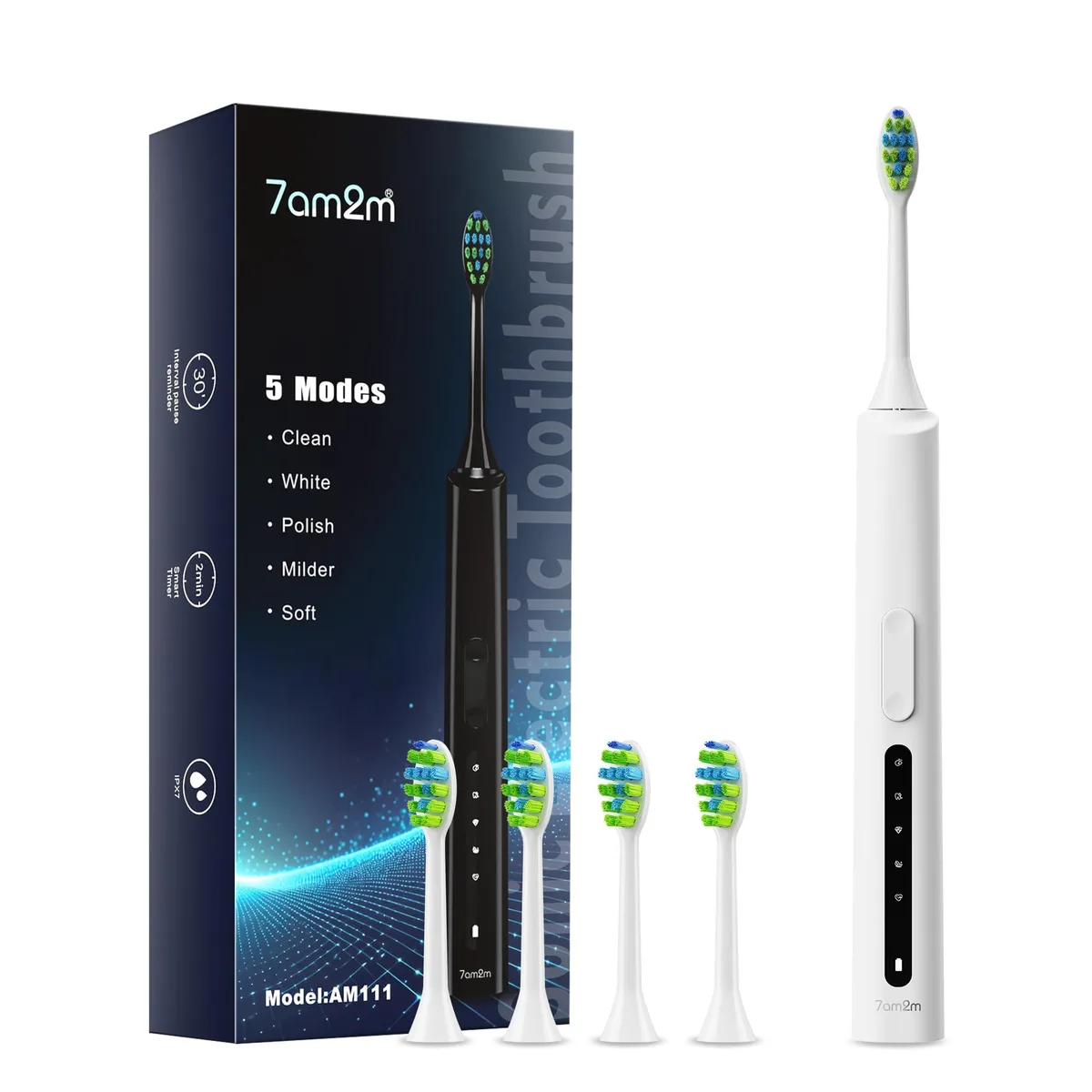 Waterpik AM111 Sonic Electric Toothbrush 40000 VPM White — product photo