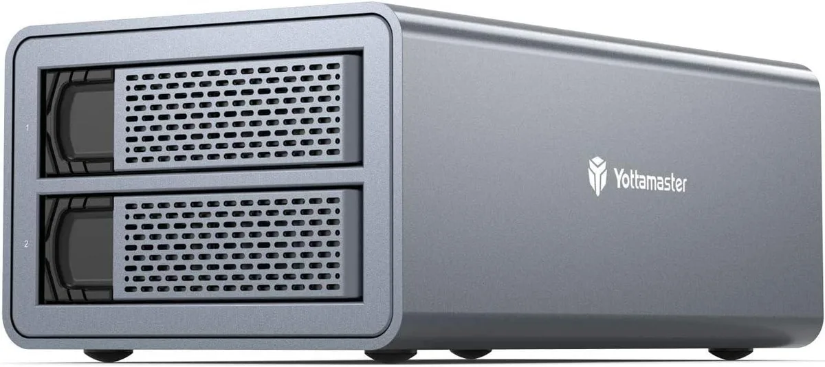 Yottamaster Yottamaster FS2U3 2-Bay SATA Drive Enclosure, Aluminum, USB 3.0, 16TB per Bay, 40mm Fan — 제품 사진
