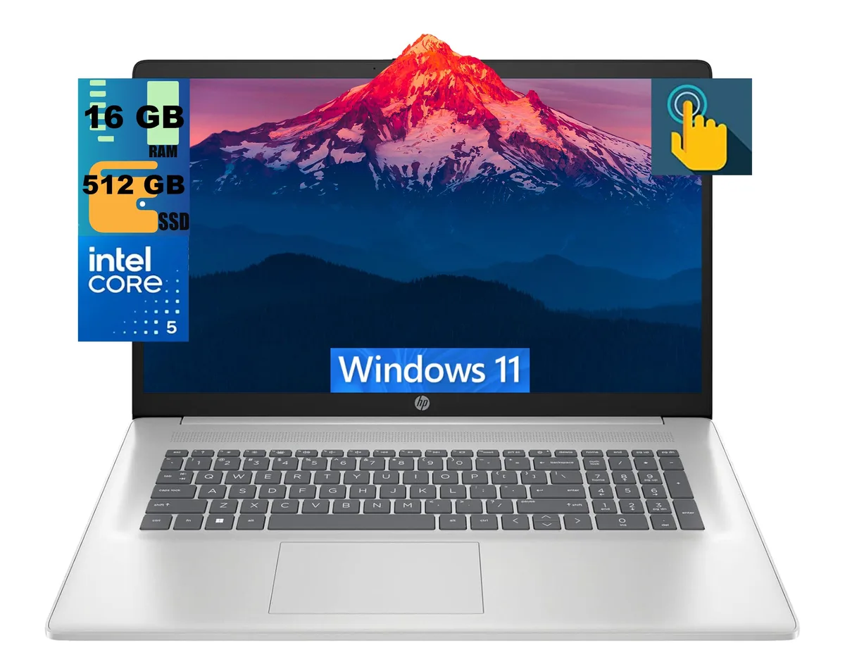 HP HP 17 laptop Core 5 120U 10-core 16GB 512GB 17.3" HD+ touchscreen — product photo