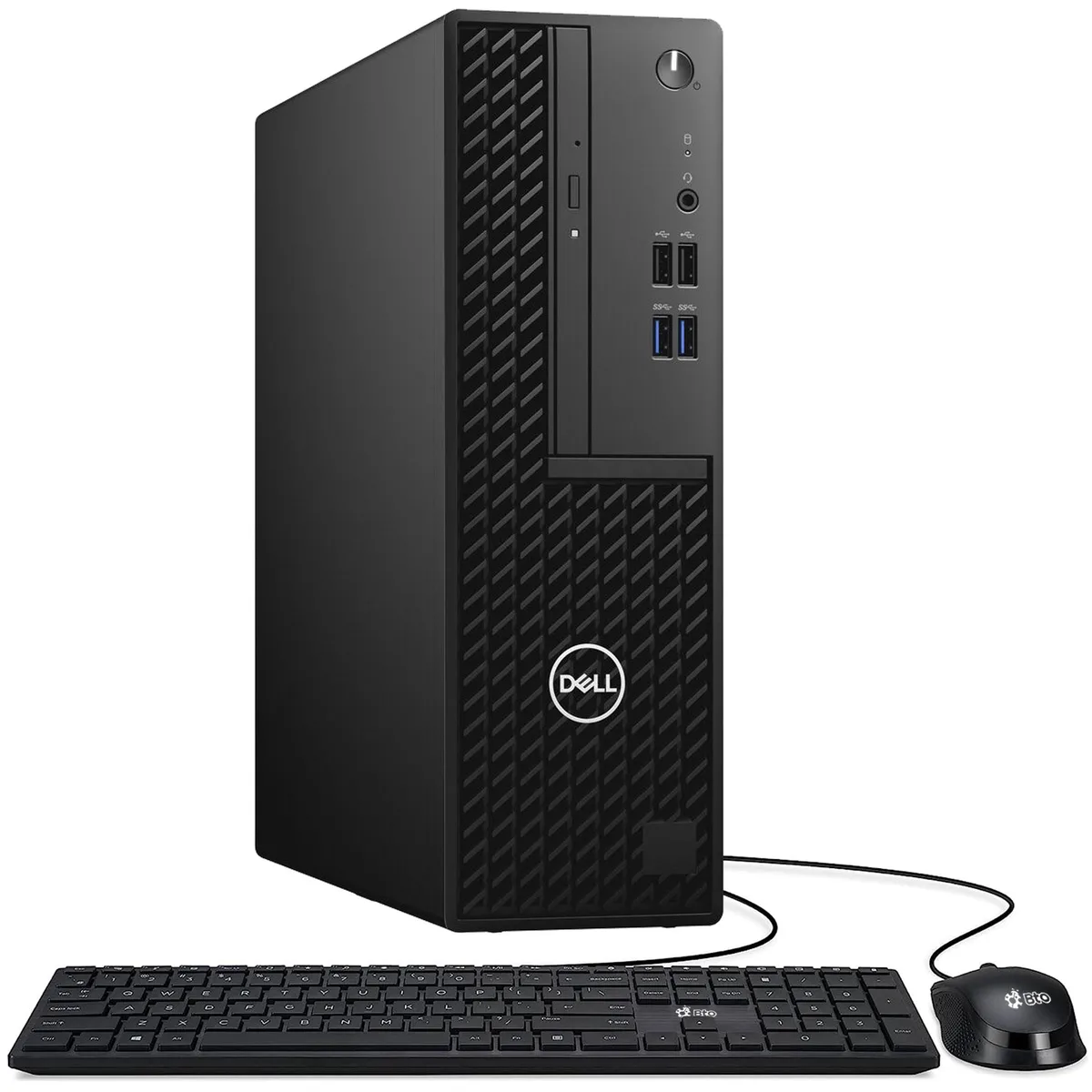 Small black tower desktop on a plain background