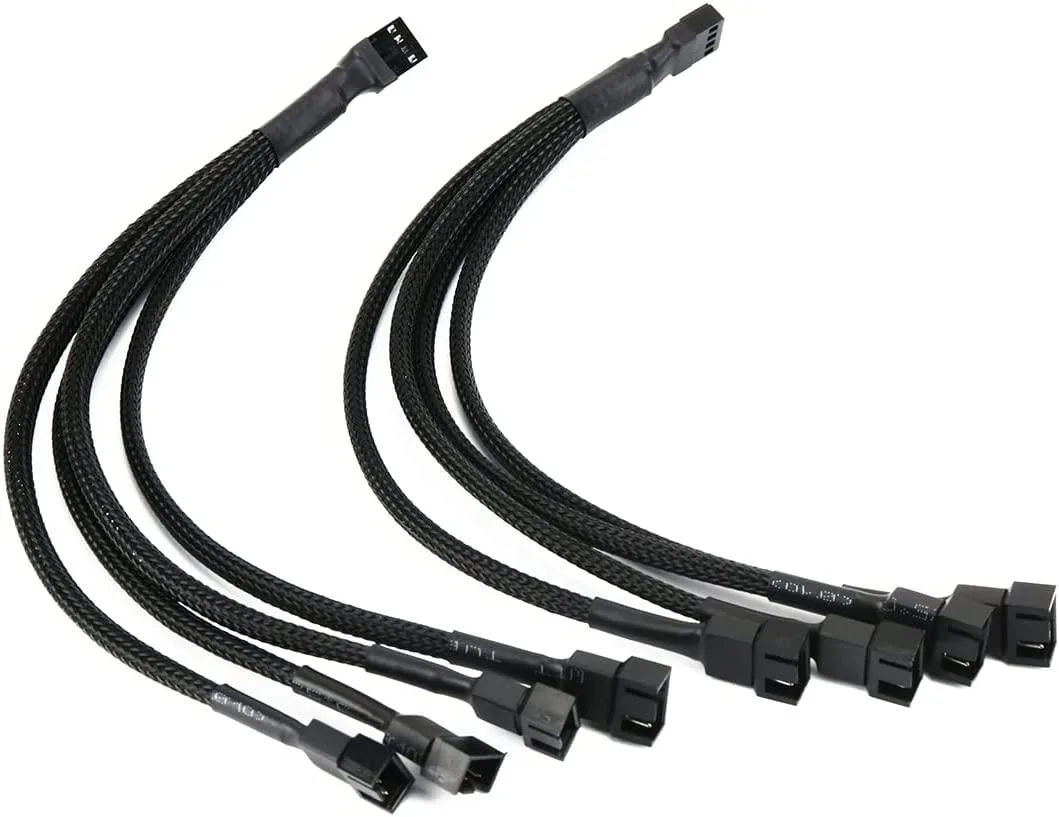 OIAGLH OIAGLH 1007 4-Pin PWM Fan Splitter Cable 1-to-4 10" 2-Pack — fotografija izdelka