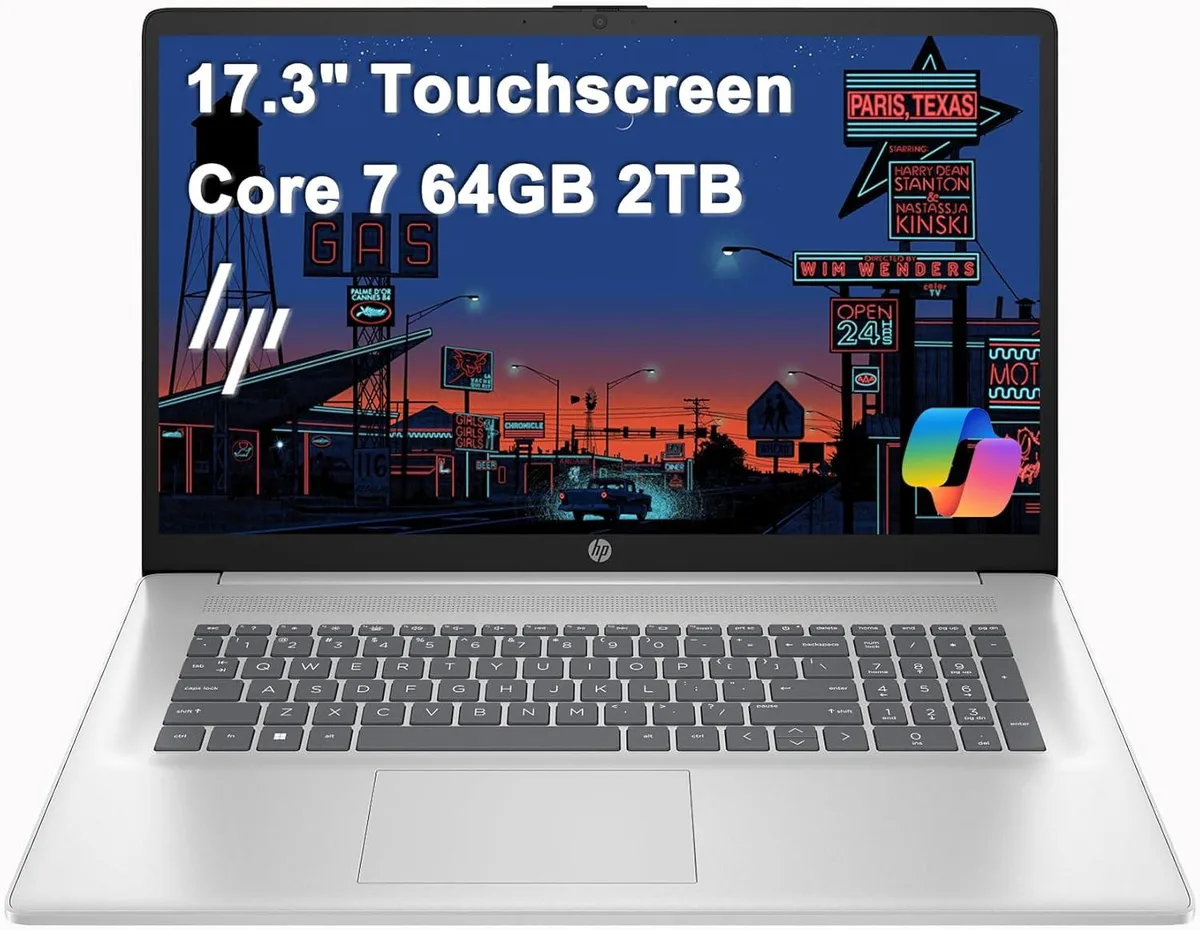 HP HP 17 business laptop 17.3" HD+ touchscreen Intel Core 7 150U 64GB 2TB NVMe Silver — Produktfoto