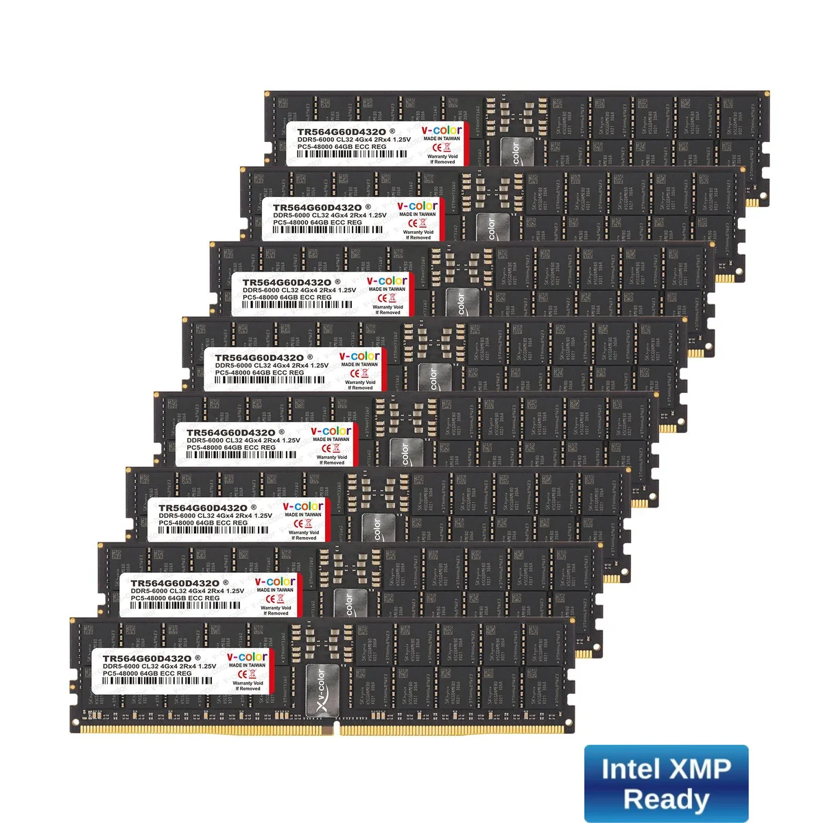 V-color V-color OC R-DIMM DDR5 512GB (64GBx8) 6000MHz CL32 ECC Registered memory upgrade — fotografija proizvoda