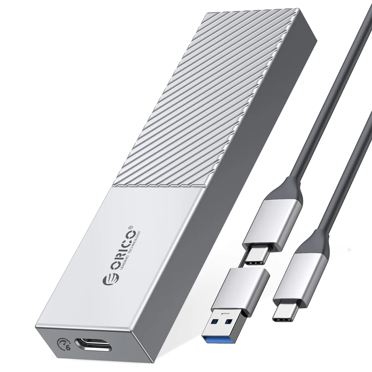 Orico Orico M.2 SATA SSD Enclosure USB 3.2 Gen 2 6Gbps Silver — ภาพสินค้า