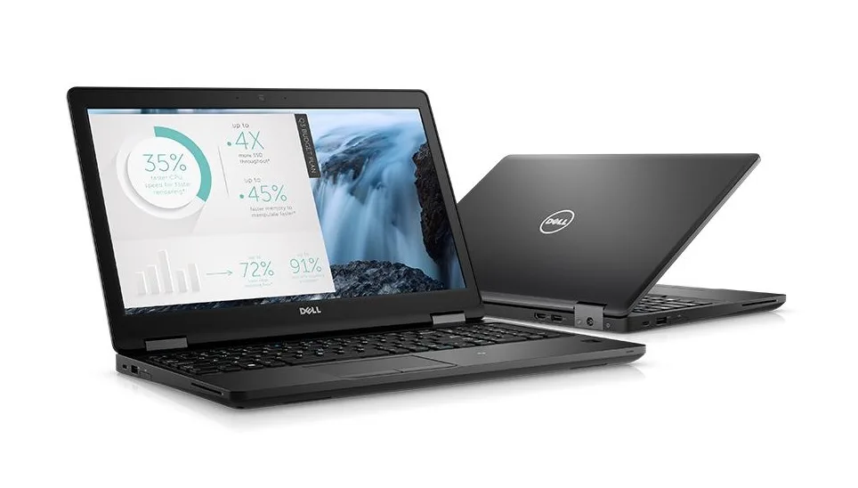 Black Dell Latitude 5580 laptop closed lid 15.6 inch screen