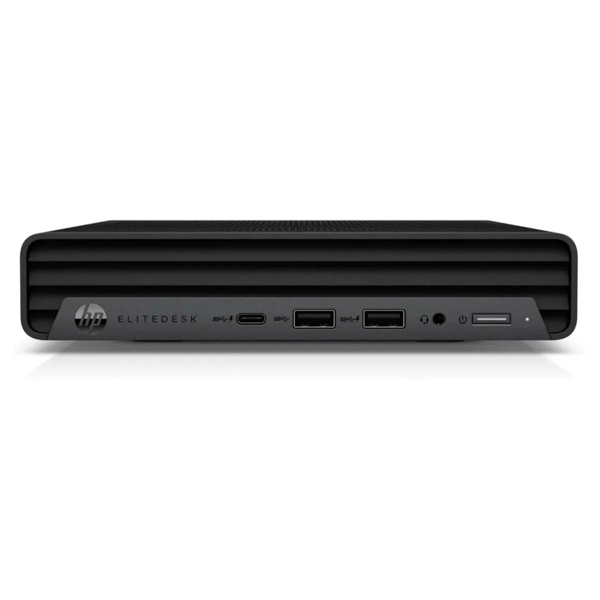 Small black desktop mini tower standing upright