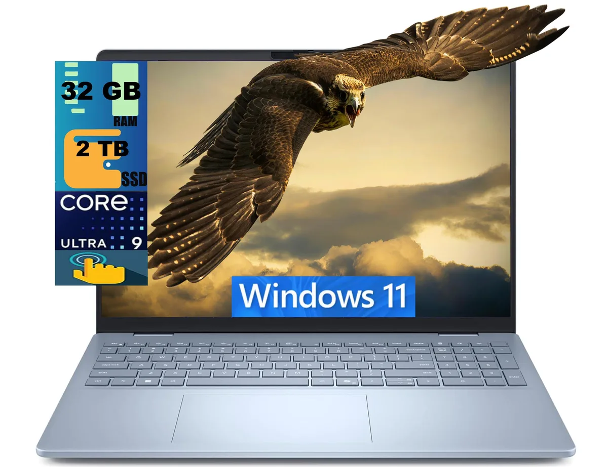 DELL DELL 16 Plus laptop, Intel Ultra 9 288V, 32GB DDR5, 2TB, 16" WUXGA touchscreen, Ice Blue — product photo