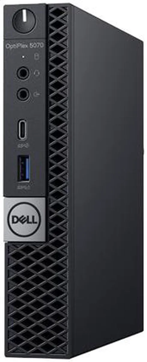 Small black rectangular desktop tower standing upright