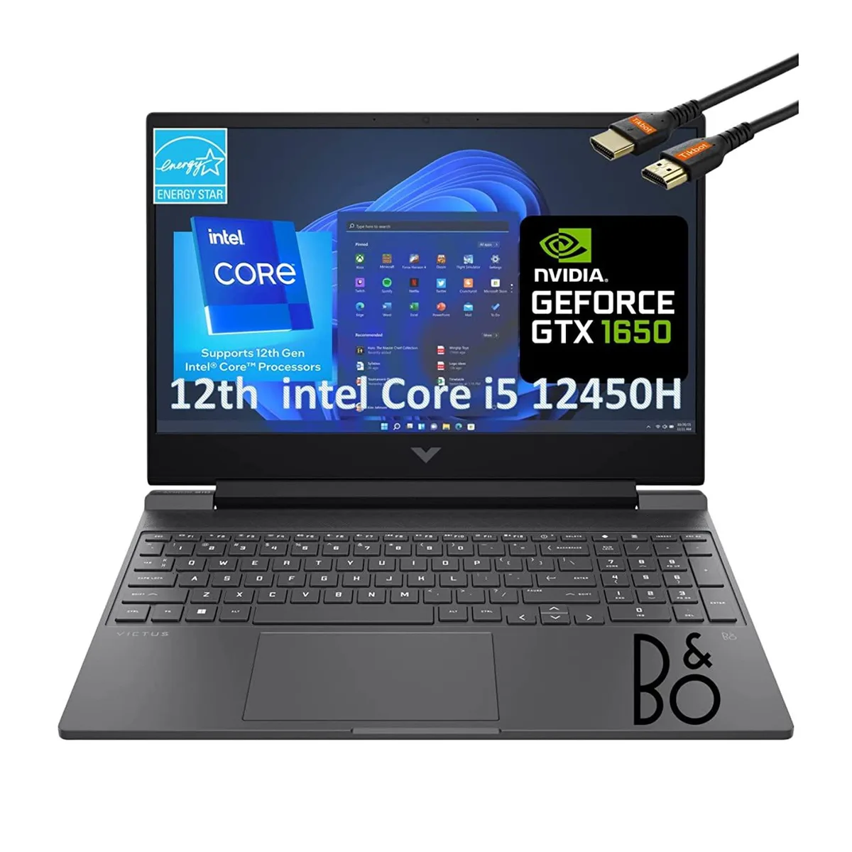 HP HP Victus 15.6" FHD 144Hz i5-12450H GTX 1650 8GB 512GB Mica Silver gaming laptop — product photo