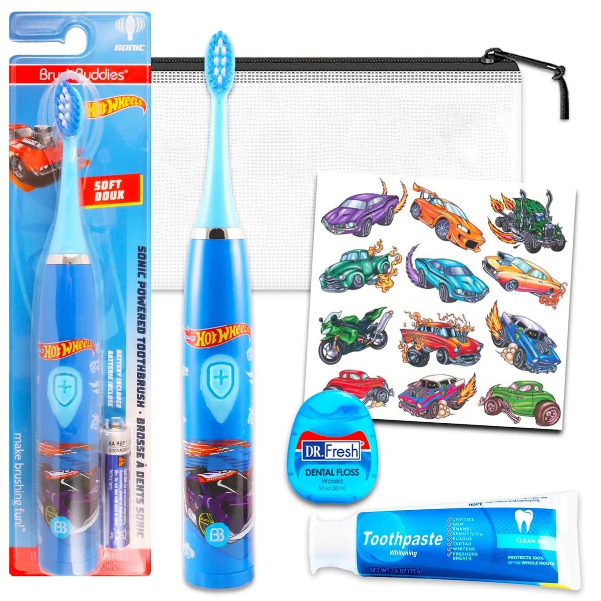  Waterpik Hot Wheels Oral Care Kit electric toothbrush travel set — product photo