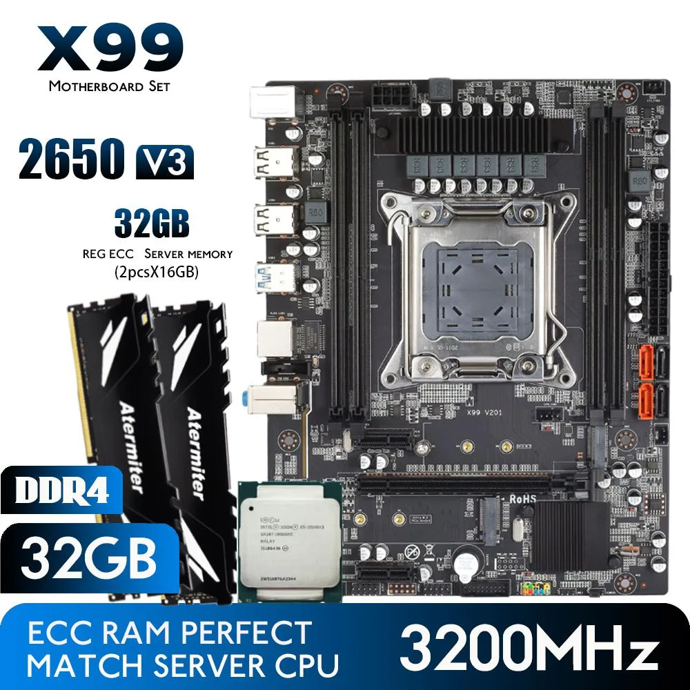 Atermiter Atermiter AT-X99 Intel motherboard with Xeon E5-2650V3 and 32GB DDR4 REG ECC — photo du produit